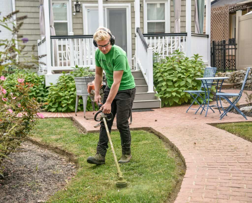 Lawn care string trimming